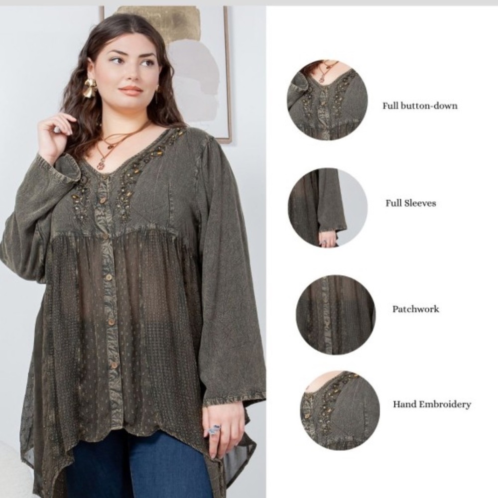 NWT YOUNG THREADS BOHO TOP - Picture 4 of 7